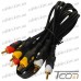 Фото, характеристики, описание Шнур соединительный 3RCA - 3RCA, gold, диам.-4х12мм, 1,2метра, Tcom