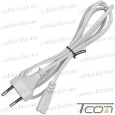 Шнур питания 2х0,20мм, плоский, серый, 1,5метра, Tcom