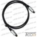 Фото, характеристики, описание Шнур оптический (toslink plug - toslink plug) металл, диам.-5мм, 1м, Tcom