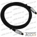 Фото, характеристики, описание Шнур оптический (toslink plug - toslink plug) металл, диам.-5мм, 2м, Tcom