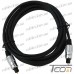 Фото, характеристики, описание Шнур оптический (toslink plug - toslink plug) металл, диам.-5мм, 3м, Tcom
