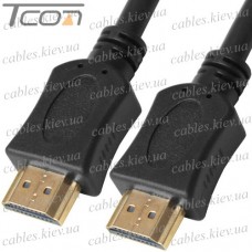 Шнур HDMI (штекер - штекер) Vers.-1.4, диам.-6мм, 0,5м, чёрный