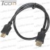 Фото, характеристики, описание Шнур HDMI (штекер - штекер) Vers.-1.4, диам.-6мм, 0,5м, чёрный