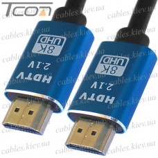 Шнур HDMI 8K (штекер - штекер) version 2.1, 5м, чёрный, в коробке