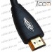 Фото, характеристики, описание Шнур HDMI (штекер HDMI - штекер DVI), "позолоченный", диам.- 6,0мм, 2м, чёрный (в блистере), Tcom