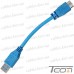 Шнур USB штекер USB А - штекер micro USB type B, Version 3.0, 15см, синий рис 4