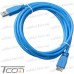 Шнур USB штекер USB А - штекер micro USB type B, Version 3.0, 1.8м, синий рис 4