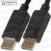 Фото, характеристики, описание Шнур штекер Display Port - штекер Display Port, gold, чёрный, 3м