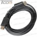 Шнур штекер Display Port - штекер Display Port, gold, чёрный, 3м рис 4