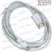 Фото, характеристики, описание Шнур компьютерный штекер USB А - штекер miсro USB, диам.-3мм, 2м, белый, Tcom