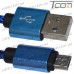 Фото, характеристики, описание Шнур компьютерный штекер USB А - штекер miсro USB (Samsung), 2.1А, сетка, диам.-4,5мм, 1м, синий, Tcom