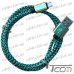 Купить Шнур компьютерный штекер USB А - штекер miсro USB (Samsung), 2.1А, сетка, диам.-4,5мм, 1м, зелёный, Tcom по выгодной цене