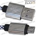 Фото, характеристики, описание Шнур компьютерный штекер USB А - штекер miсro USB (Samsung), 2.1А, сетка, диам.-4,5мм, 1м, белый, Tcom