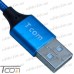 Шнур компьютерный штекер USB А - штекер miсro USB (Samsung), сетка, 1м, синий, Tcom рис 4