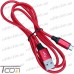 Купить Шнур компьютерный штекер USB А - штекер miсro USB (Samsung), сетка, 1м, красный, Tcom по выгодной цене