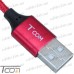 Шнур компьютерный штекер USB А - штекер miсro USB (Samsung), сетка, 1м, красный, Tcom рис 4