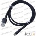 Купить Шнур компьютерный штекер USB А - штекер miсro USB (Samsung), сетка, диам.-4,5мм, 1м, чёрный, Tcom по выгодной цене