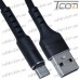 Фото, характеристики, описание Шнур компьютерный штекер USB А - штекер miсro USB (Samsung), сетка, диам.-4,5мм, 1м, чёрный, Tcom