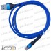 Купить Шнур компьютерный штекер USB А - штекер miсro USB (Samsung), сетка, диам.-4,5мм, 1м, синий, Tcom по выгодной цене