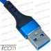 Шнур компьютерный штекер USB А - штекер miсro USB (Samsung), сетка, диам.-4,5мм, 1м, синий, Tcom рис 4