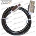 Купить Шнур компьютерный штекер USB А - штекер miсro USB, металлическая изоляция, диам.-4,5мм, 1м, чёрный, Tcom по выгодной цене