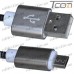 Фото, характеристики, описание Шнур компьютерный штекер USB А - штекер miсro USB, металлическая изоляция, диам.-4,5мм, 1м, чёрный, Tcom