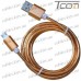 Купить Шнур компьютерный штекер USB А - штекер miсro USB, металлическая изоляция, диам.-4,5мм, 1м, золотистый, Tcom по выгодной цене
