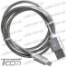 Купить Шнур компьютерный штекер USB А - штекер miсro USB, металлическая изоляция, диам.-4,5мм, 1м, серебрянный, Tcom по выгодной цене