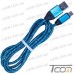 Купить Шнур компьютерный штекер USB А - штекер micro USB, в сетке, 1м, синий, Tcom по выгодной цене