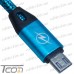 Цена от 32.02 грн. на Шнур компьютерный штекер USB А - штекер micro USB, в сетке, 1м, синий, Tcom