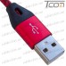 Цена от 32.02 грн. на Шнур компьютерный штекер USB А - штекер micro USB, в сетке, 1м, красный, Tcom