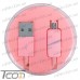 Фото, характеристики, описание Шнур компьютерный штекер USB А - штекер micro USB, в колбе, 1м, розовый, Tcom