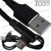 Купить Шнур компьютерный штекер USB А - штекер micro USB угловой, в сетке, 1м, чёрный, Tcom по выгодной цене