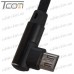 Шнур компьютерный штекер USB А - штекер micro USB угловой, в сетке, 1м, чёрный, Tcom рис 5