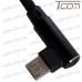 Шнур компьютерный штекер USB А - штекер micro USB угловой, в сетке, 1м, чёрный, Tcom рис 6