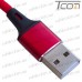 Цена от 58.63 грн. на Шнур компьютерный штекер USB А - штекер micro USB угловой, в сетке, 1м, красный, Tcom
