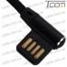 Шнур компьютерный штекер USB А угловой - штекер micro USB угловой, в сетке, 1м, чёрный, Tcom рис 4