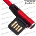 Шнур компьютерный штекер USB А угловой - штекер micro USB угловой, в сетке, 1м, красный, Tcom рис 4