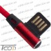 Шнур компьютерный штекер USB А угловой - штекер micro USB угловой, в сетке, 1м, красный, Tcom рис 5