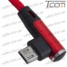 Шнур компьютерный штекер USB А угловой - штекер micro USB угловой, в сетке, 1м, красный, Tcom рис 6