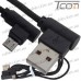 Купить Шнур компьютерный штекер USB А угловой - штекер micro USB угловой, в сетке, 1м, чёрный, Tcom по выгодной цене