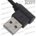 Шнур компьютерный штекер USB А угловой - штекер micro USB угловой, в сетке, 1м, чёрный, Tcom рис 4