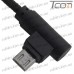 Шнур компьютерный штекер USB А угловой - штекер micro USB угловой, в сетке, 1м, чёрный, Tcom рис 5