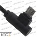 Шнур компьютерный штекер USB А угловой - штекер micro USB угловой, в сетке, 1м, чёрный, Tcom рис 6