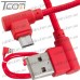 Купить Шнур компьютерный штекер USB А угловой - штекер micro USB угловой, в сетке, 1м, красный, Tcom по выгодной цене