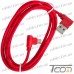 Фото, характеристики, описание Шнур компьютерный штекер USB А угловой - штекер micro USB угловой, в сетке, 1м, красный, Tcom