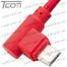 Шнур компьютерный штекер USB А угловой - штекер micro USB угловой, в сетке, 1м, красный, Tcom рис 5