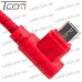 Шнур компьютерный штекер USB А угловой - штекер micro USB угловой, в сетке, 1м, красный, Tcom рис 6