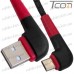 Цена от 35.63 грн. на Шнур компьютерный штекер USB А угловой - штекер micro USB угловой, прорезиненный, 1м, чёрный, Tcom