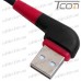 Шнур компьютерный штекер USB А угловой - штекер micro USB угловой, прорезиненный, 1м, чёрный, Tcom рис 4